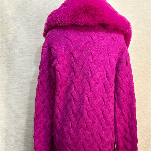 Akira Hot Pink Fur Coat/ Sweater cardigan - Picture 11 of 15
